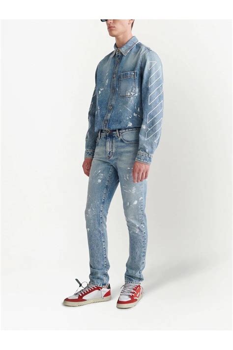 off white diag outline skinny jeans clothing from circle fashion uk