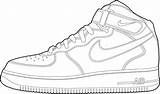 Force Air Coloring Pages Sheet Nike Jordan Shoes Drawing Sheets Sneakers Template Shoe Sketch Visit sketch template