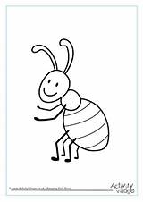 Colouring Ant Pages Minibeast Ants Kids sketch template