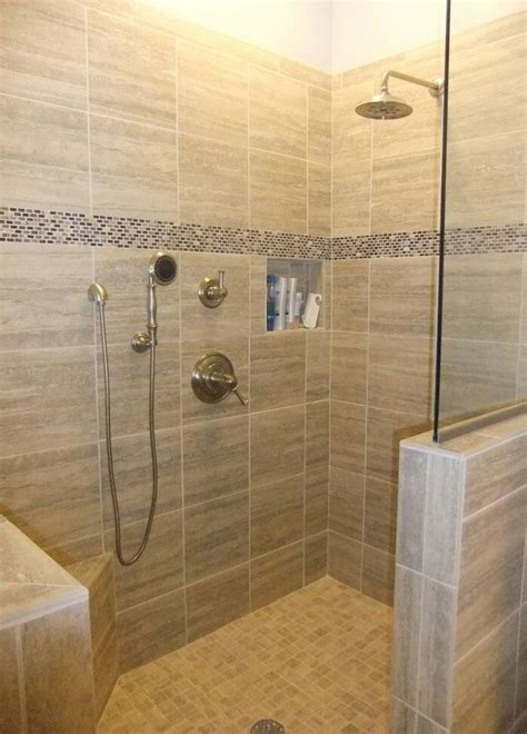 Half Sized Glass Panel With A Wall Below Bathroom Design Decor Tile