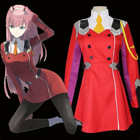 anime darling in the franxx zero two cosplay costumes uniform dress