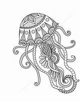 Mandala Jellyfish Coloring Pages Printable A4 Categories Adult Kids sketch template
