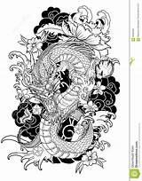 Tattoo Dragon Drawings Designs Colour Japanese Flowers Coloring Sketch Tattoos Choose Board Book sketch template