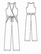 Jumpsuit Pattern Sewing Patterns Fashion Flats Sketches Burda Drawings Sketch Technical Dress Template Burdastyle Pants Couture Clothing Clothes Style Sleeveless sketch template