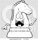 Chess Mascot Knight Idea Smart Outlined Coloring Clipart Cartoon Vector Thoman Cory sketch template