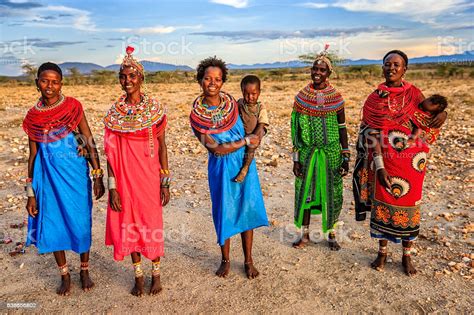 group of african women from samburu tribe kenya africa