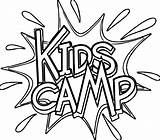 Camp Summer Coloring Text Kids Pages Wecoloringpage sketch template