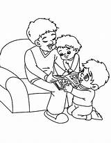 Coloring Dad Story Time Pages Reading Kids Tocolor Children Stories Read Parents Color sketch template