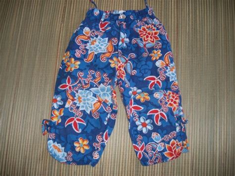 Oilily Gorgeous Blue Girls Pants Flowers Euro 98 2t 3t