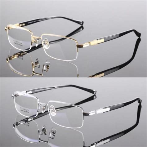 designer men titanium alloy half rimless eyeglasses frames optical