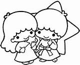 Twin Twins Sanrio Kitty Colorear Star8 Tablero sketch template