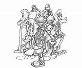 Sora Hearts Kingdom Characters Coloring Pages sketch template