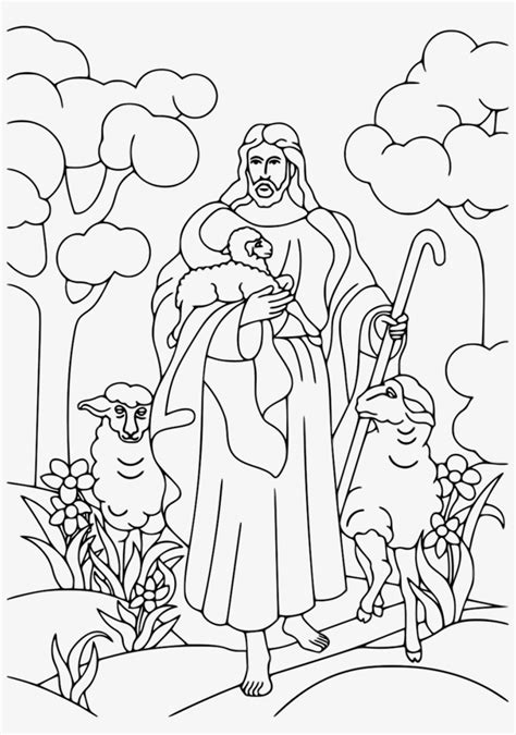 jesus christ christianity bible jesus  shepherd coloring pages
