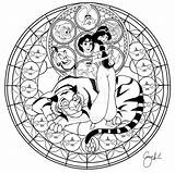 Disney Pages Coloring Glass Stained Adult Mandala Para Deviantart Jasmine Imprimir Awakening Princess Color Characters Book Station Colouring Books Pintar sketch template