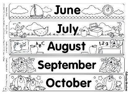months   year pages coloring pages