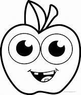 Coloring Apple Pages Funny Cartoon Apples Wecoloringpage Colouring Tongue Kids Printable Choose Board Template Character sketch template