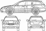 Subaru Legacy Car 2005 Outback Blueprints Drawing Wagon Coloring Pages Sketch Template Gif Outlines Views Click sketch template