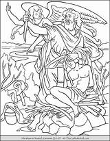Abraham Sacrifice Tested Thecatholickid Abram Issac Colouring Mistakes sketch template