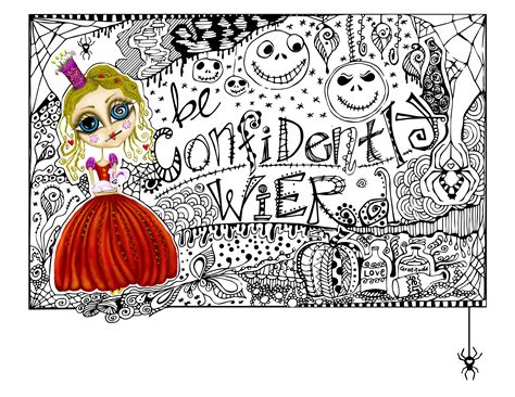 confidently weird printable coloring page jagged touch studio
