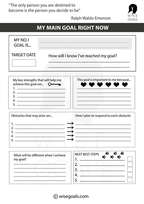 printable goal setting worksheet  printable form templates