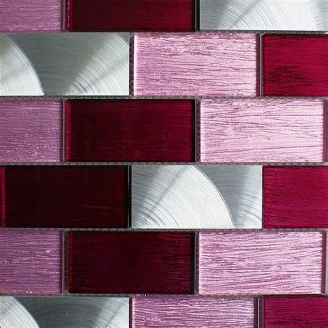 Portland Pink Glass Brick Tile Mosaic Village In 2021 Brick Tiles