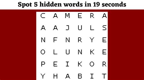 word search puzzle   observant test   finding