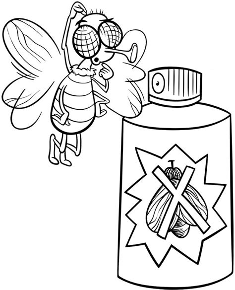 funny fly  printable coloring picture image