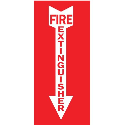 fire extinguisher sign   arrow    zing