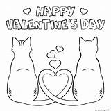 Valentin Amoureux Valentines Joyeuse Chats Cat Victorious Gratuit Imprimé sketch template