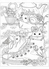Mouse Coloring Pages Kids Children Color sketch template