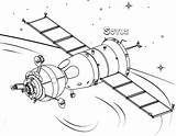 Nave Espacial Colorir Soyuz Imprimir Geografia sketch template