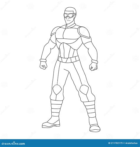 outline   superhero cartoon stock vector illustration  superhero