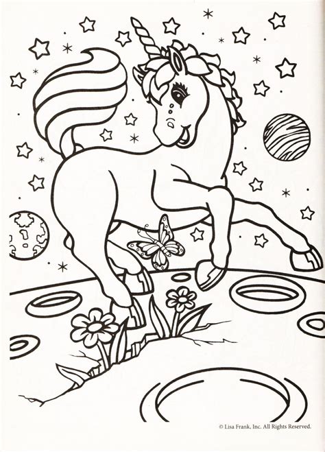 color  unicorn coloring pages lisa frank coloring books