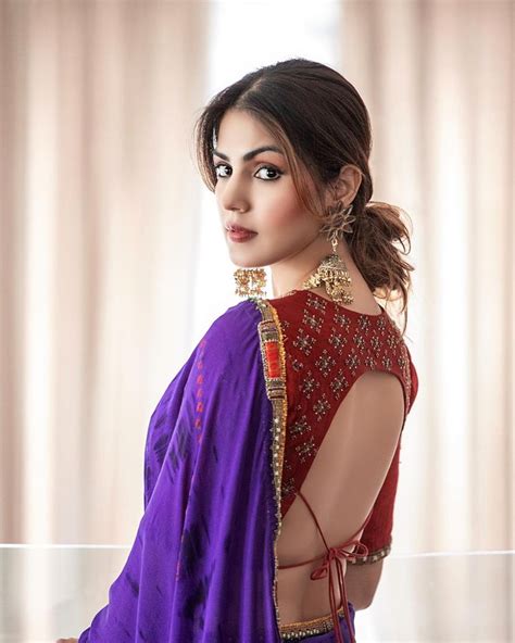 Rhea Chakraborty Looks Breathtaking In The Purple Saree Photos Which