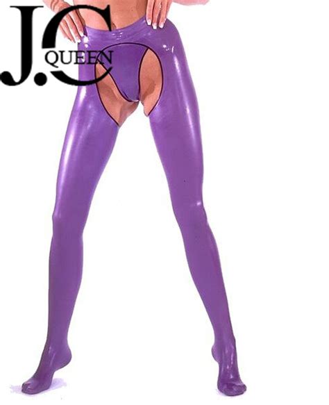 J C Queen Free Shipping Latex Tight Pants Panty Hose 100