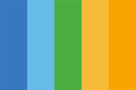 blue green yellow orange color palette