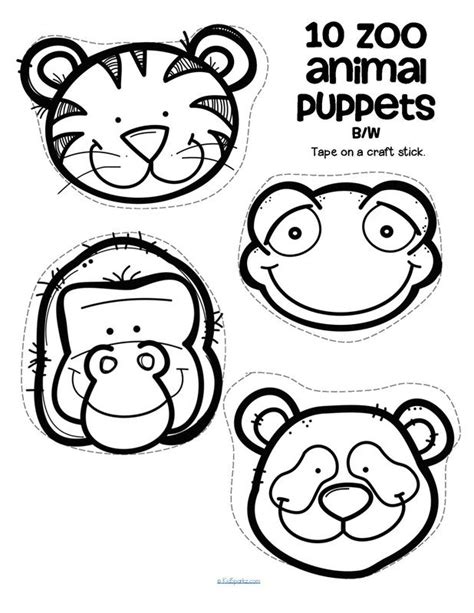animal puppets  color images  stick puppet template printabl