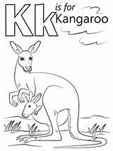 Kangaroo Preschoolers Worksheets Supercoloring Uppercase sketch template