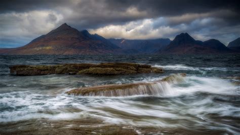 壁紙 スカイ島、エルゴル、スコットランド、山、雲、海、水 1920x1200 hd 無料のデスクトップの背景 画像