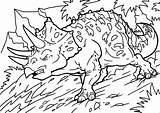 Coloring Triceratops Pages Dinosaurs Jurassic Angry Printable Dino Park Kids Funny sketch template