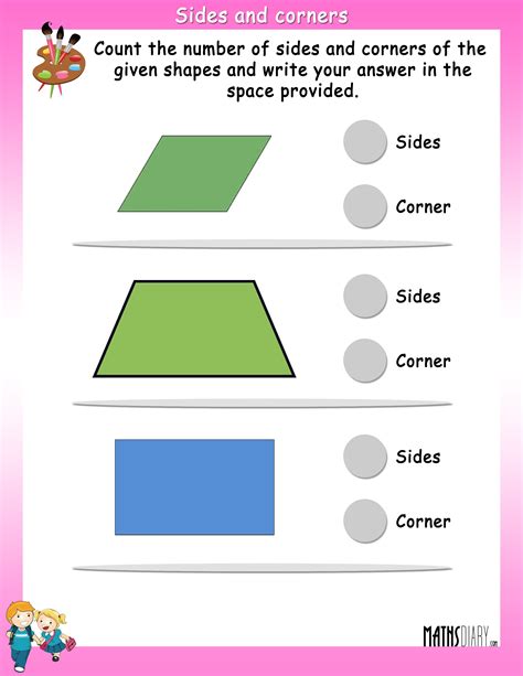 count  sides  corners   shapes math worksheets