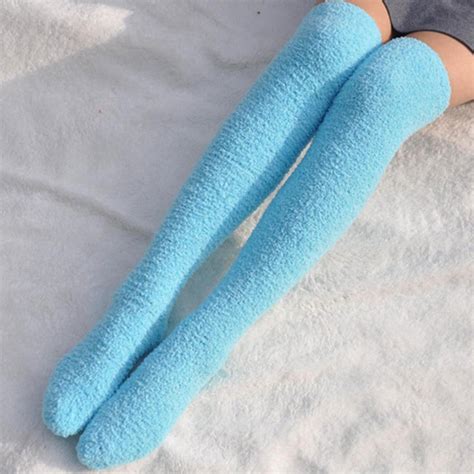 long warm knee fluffy socks knee high fuzzy socks women thick knee