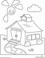 Schoolhouse Yr Kindergarten sketch template