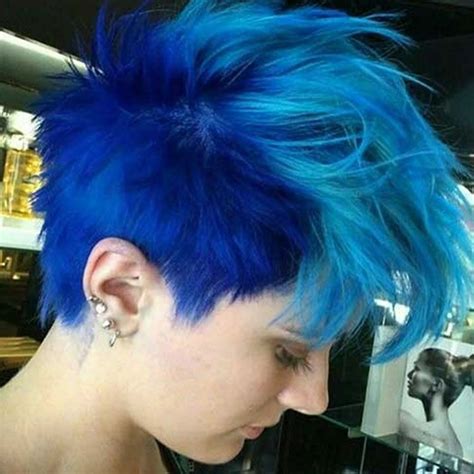 Blue Short Hair Combinations And Pixie Haircut Ideas For Ladies Page 3 Of 6