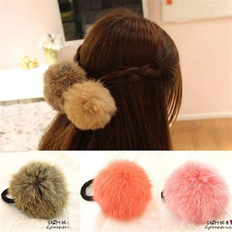 Hot Sale Korean Style Girls Cute Trendy Soft Fake Rabbit Fur Elastic
