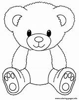 Bear Coloring Easy Teddy Pages Printable Color Print sketch template