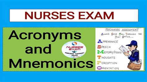acronyms  mnemonics part   nurses exam  nursing support news