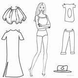Doll Dolls Paper Coloring Pages Printable Barbie Template Kids Cut Outs Sheets Templates Play Girls Rocks Disney sketch template