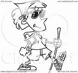 Hiking Cartoon Lady Outline Illustration Royalty Toonaday Rf Clip Leishman Ron Regarding Notes sketch template