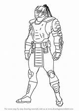Mortal Kombat Cyrax Draw Drawing Step Games Tutorials Drawingtutorials101 sketch template